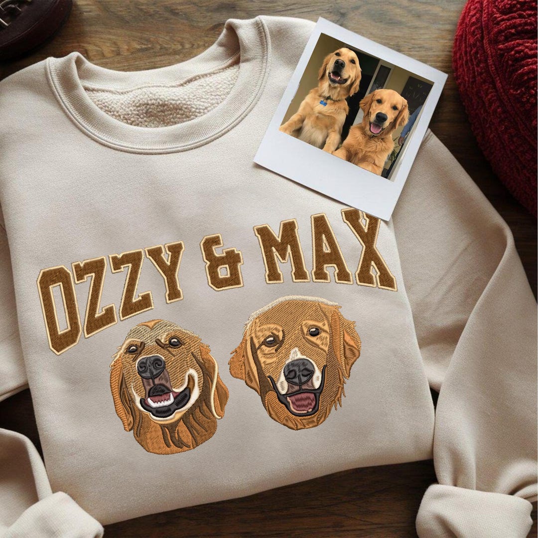 BOXY SWEATSHIRT - DOG PRINT - ALMOND main image 1