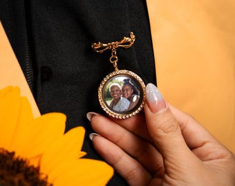 Lapel Pin Men - Memorial Lapel Pin, Custom Photo Lapel Pin, Personalized Pin with Photos, Funeral Pin Memorial Gift for Loss Of Loved One