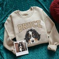 Custom Pet Embroidered Sweatshirt, Embroidered Dog Hoodie, Personalized Dog Face Embroidered Sweatshirt From Photo, Pet Lover Christmas Gift