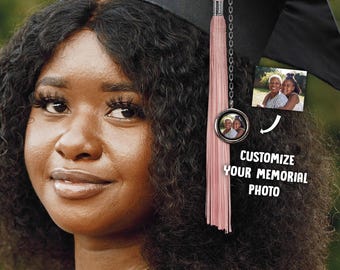 Custom Memorial Graduation Tassel Charm, Custom Photo Cap Tassel Grad Gifts for Her, Memorial Graduation 2026