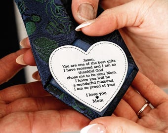 To My Son On His Wedding Day Tie Patch, Personalized Mother To Son Wedding Tie Patch,  Mother of the Groom Keepsake Gift for the Groom