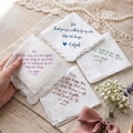 Embroidered Handwriting Lace Handkie, Personalized Handwritten Wedding Keepsake Gifts for Dad, Daughter to Mother of the Bride Handkerchief