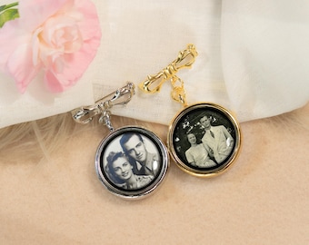 Custom Graduation Lapel Pin With Photos, Personalized In Memory Brooch with Photo Charm, Memorial Pin Graduation Gift for Him, Class of 2026