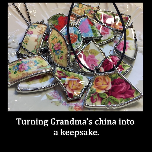 Broken China Pendant Made To Order With Your China Dish, Plate or Other Piece