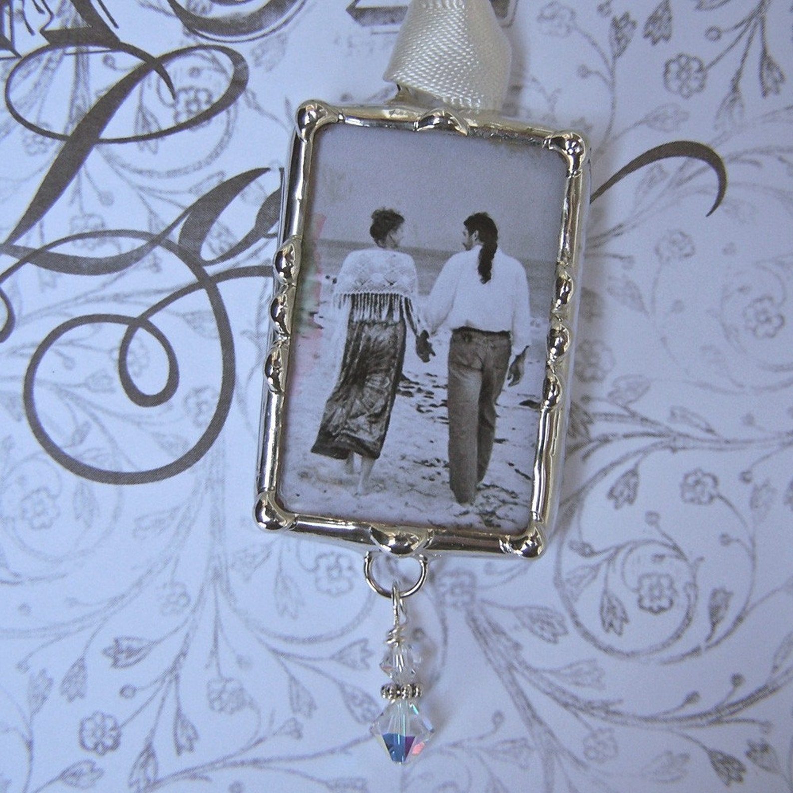 Bridal Bouquet Charm Wedding Memorial Charm Photo Pendant Etsy