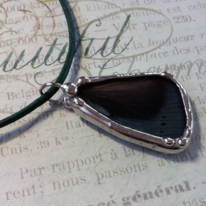 Butterfly Wing Charm Soldered Glass Pendant Specimen Jewelry image 4