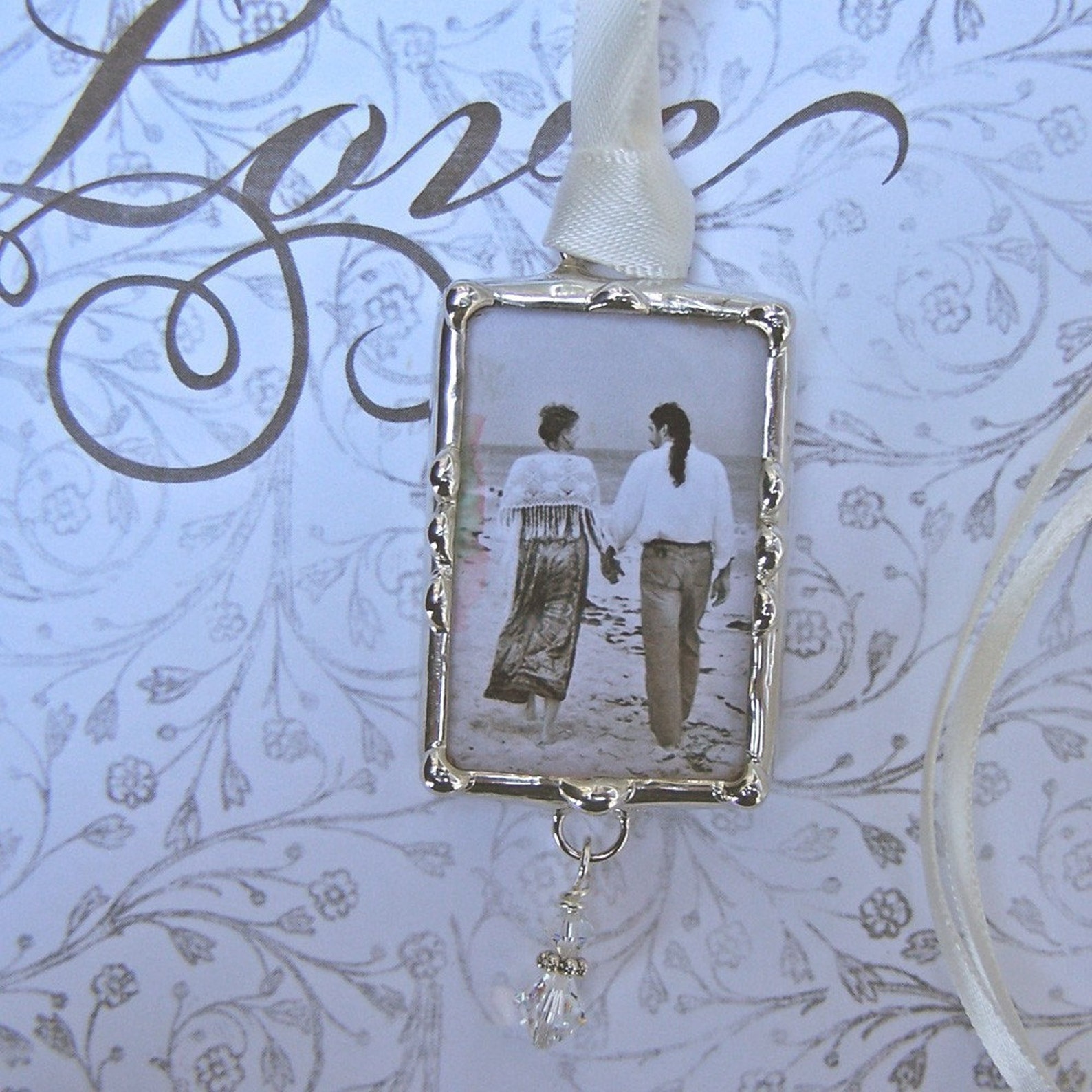 Bridal Bouquet Charm Wedding Memorial Charm Photo Pendant Etsy
