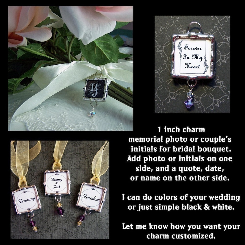 Memorial Photo Charm Memory Keepsake For Wedding Bouquet image 1