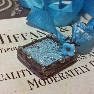 Wedding Charm Something Blue Vintage Lace Bridal Bouquet Pendant Bridal Bouquet Charm image 3