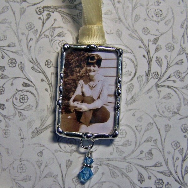 Something Blue Charm Wedding Bouquet Charm Memorial Photo Charm