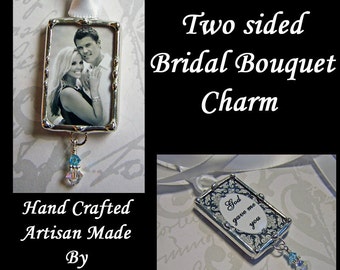 Wedding Bouquet Picture Charm For The Bride, Engagement or Memorial Photo