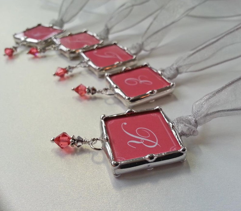 Bridal Party Bouquet Charm Wedding Bouquet Charm Monogram Etsy