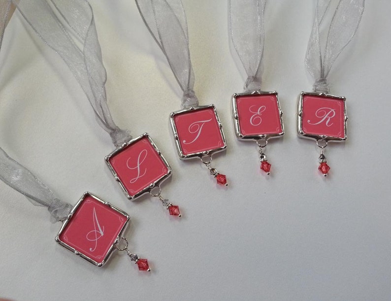 Bridal Party Bouquet Charm Wedding Bouquet Charm Monogram Etsy