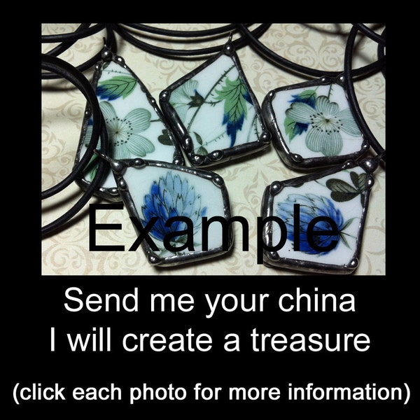 Broken China Pendant Made To Order With Your China or Dish