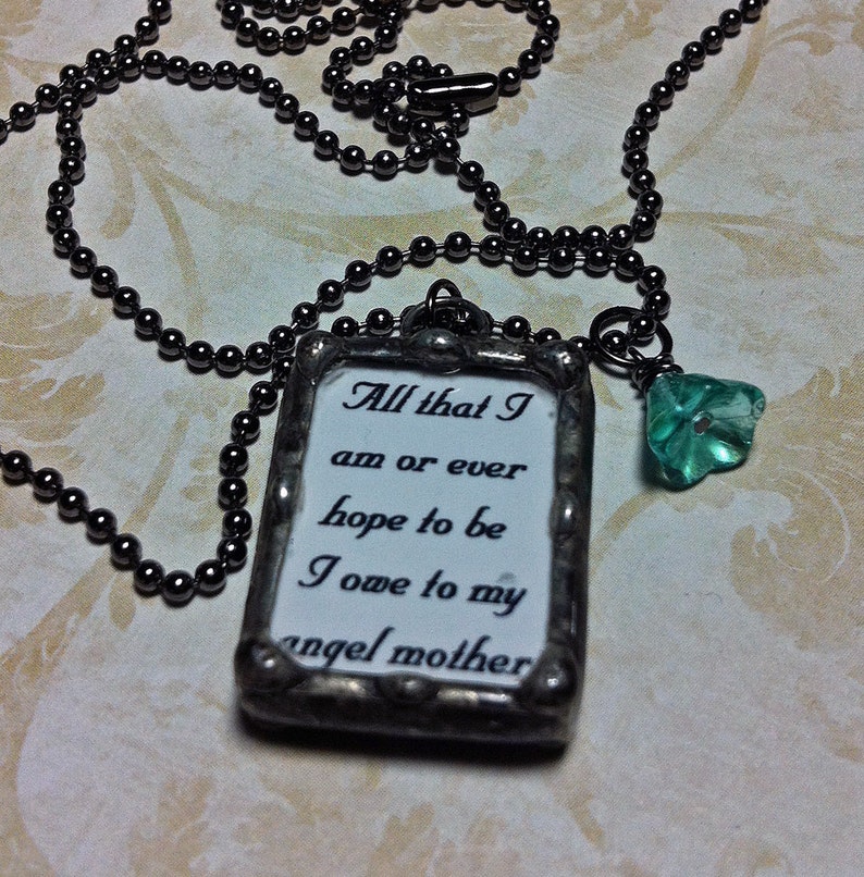 Mothers Day Necklace, Memorial Charm, Soldered Glass Pendant, Personalized With Your Photo, Wedding Keepsake, Something Old image 3