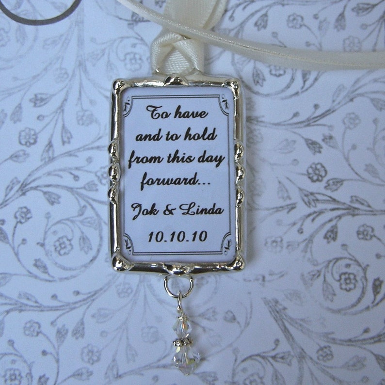 Bridal Bouquet Charm, Wedding Memorial Charm, Photo Pendant, Picture Charm, Remembrance Photo image 5