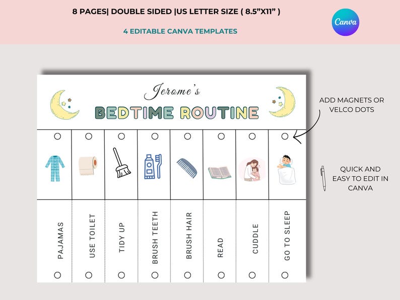 Routine Flip Chart, Morning Routine, Bedtime Routine, Kids Routine ...