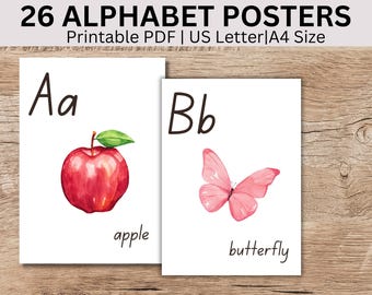 Alphabet Poster Classroom| Classroom Printable Alphabet | Homeschool Alphabet Posters ,ABC Posters Classroom |Toddler Preschool ABC Posters