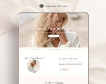 Coaching Squarespace template 7.1, Feminine Squarespace website template for life coach, Mentor website, Guidance coach Squarespace blog