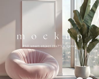 Poster mockup, Wood frame mockup, Canva mockup frame, Interior frame mockup, Modern artwork mockup, Wall art mockup, a4 mockup PSD
