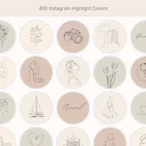 Copertine in evidenza Line Art Instagram, icone minime di social media terrose, icone in evidenza Boho Instagram, copertine in evidenza pastello, copertine Reel
