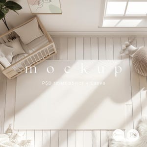 Boho Teppich Mockup für Kinderzimmer, Canva Interior Mockup, PSD Teppich Mockup, Kinderzimmer Teppich Mockup, Bodenmatte Canva Mockup, PSD Teppich