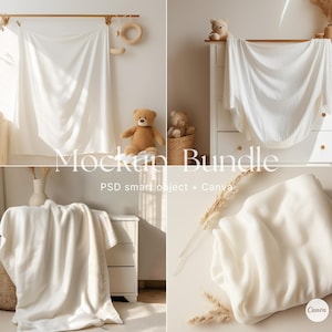 May include: A mockup bundle of white blankets and throws, perfect for showcasing your products. The bundle includes a variety of sizes and textures, making it easy to find the perfect fit for your needs. The blankets are all made of high-quality materials and are sure to add a touch of elegance to any room.