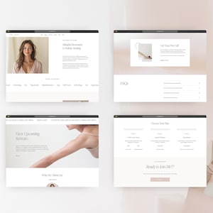 May include: Website screenshot showing a woman in a pink shirt, a woman in a yoga pose, and a pricing table for a wellness retreat. The website text includes "Mindful Movement & Holistic Healing", "View Upcoming Retreats", "Choose Your Plan", and "Ready to Join Me??".