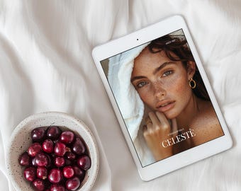 Estetisk iPad-mockup, Canva-enhetsmockup, Laptop-mockup, Digital produktmockup, Digital Canva-mockup, Surfplatta-mockup, Webbplatsmockup PSD