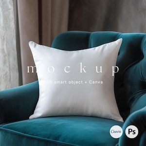 Square pillow mockup Canva, Pillow case mockup, Pattern mockup, Throw pillow mockup, Canva digital mockup, PSD Fabric mockup, Cushion mockup