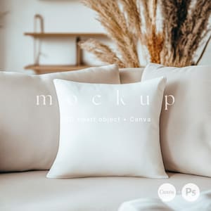 Square pillow mockup Canva, Throw pillow mockup, Pillow case mockup, Pillow cover mockup, Textile mockup, Pattern mockup, Fabric mockup