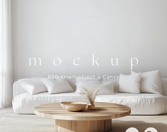 Blank wall mockup, Living room mockup, Interior frame mockup, Wallpaper mockup, Home interior mockup, Empty wall mockup, Wall art mockup PSD