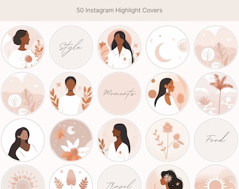 Feminine Instagram highlight covers, Minimalist social media icons, Instagram highlight icons, Ig highlight covers, Highlight reel covers