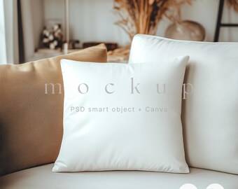 Square pillow mockup, Pillow case mockup, Pattern mockup, Throw pillow mockup, Canva digital mockup, PSD Fabric mockup, Cushion mockup Canva