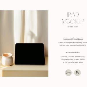 Canva Device Mockup, Minimalist iPad Mockup, Laptop Mockup, Digital ...