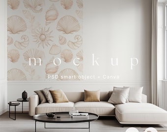 Living room mockup, Blank wall mockup, Wallpaper mockup, Home interior mockup, Interior frame mockup, Empty wall mockup, Wall art mockup PSD