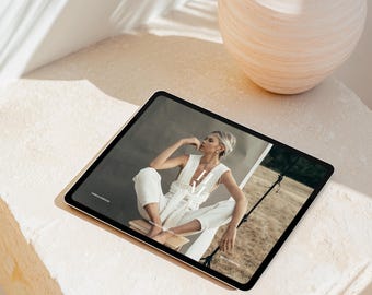 Ästhetisches Geräte-Mockup, Ipad-Mockup, Laptop-Mockup, Digitales Produkt-Mockup, Digitales Mockup, Minimalistisches Tablet-Mockup, Website-Mockup PSD