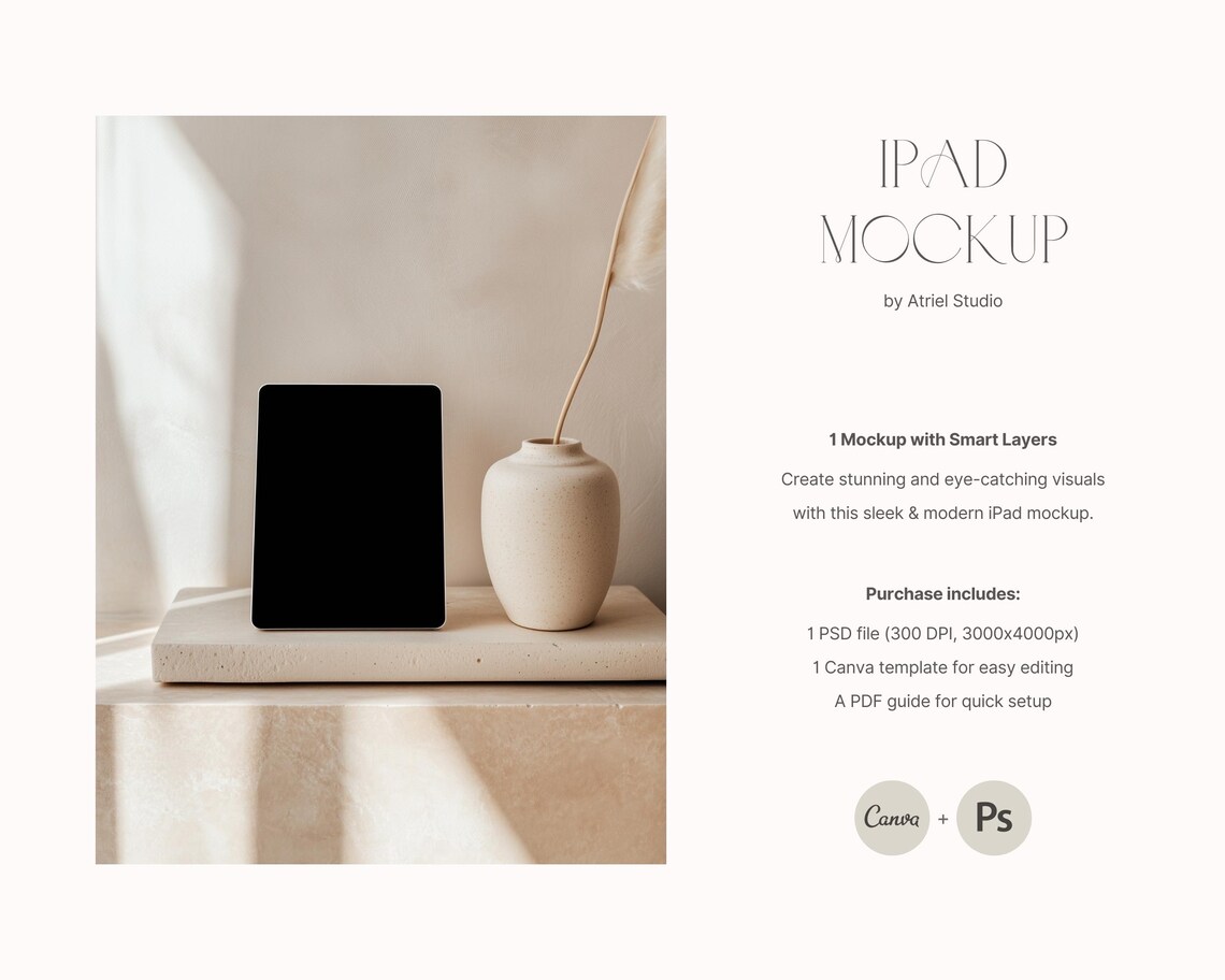 Canva Device Mockup, Minimalist iPad Mockup, Laptop Mockup, Digital ...