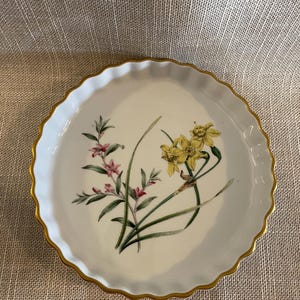 Spode Stratford Narciss and Growea Italian Spode Quiche Baking Dish