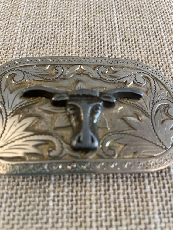 Steer Head Silver Belt Buckle View 5