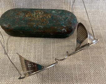 Vintage 1900’s  Metal Sided Driving or Welding Glasses