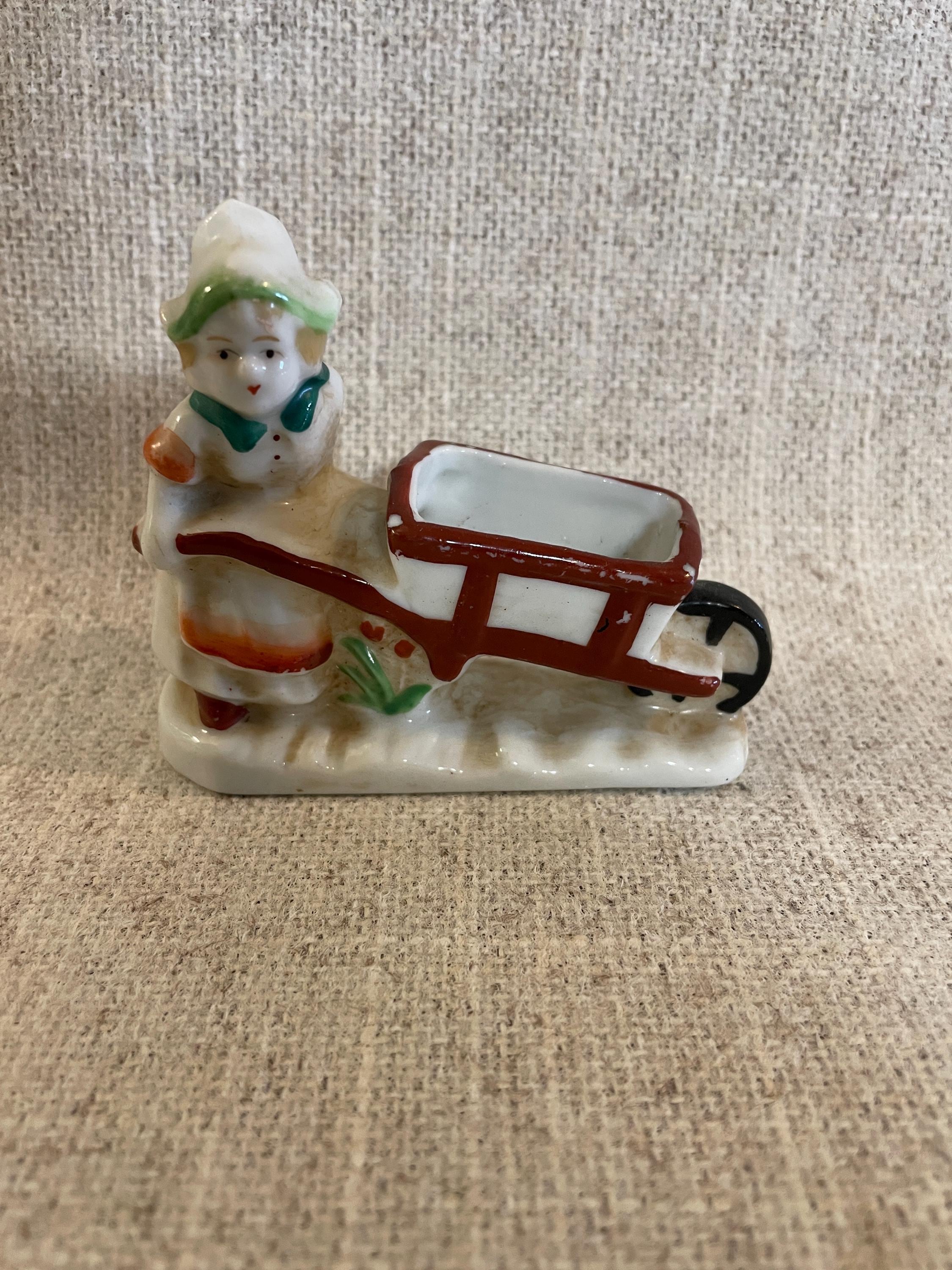 Occupied Japan Dutch Girl With Wheelbarrow Toothpick Holder - Etsy
