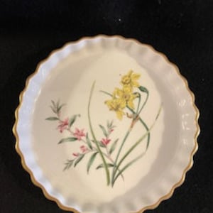 Spode Stratford Flowers - Narciss and Growea Italian Spode - Italian Quiche Dish - Spode Oven to Table Dish - Spode Flowers Baking Dish