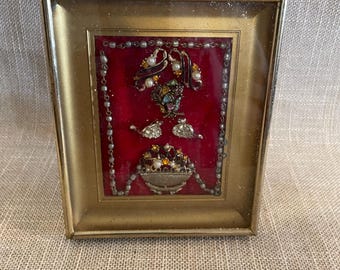 Jewelry Art Framed in Gold - Shallow Shadow Box