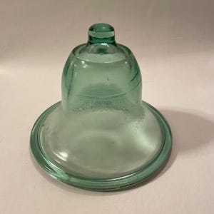 Vintage Aqua French Glass Cloche - Hand Blown Glass Plant Cover - Vintage Gardening Bell Jar - Tall Antique Heavy Glass Cloche