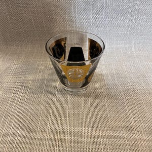 MCM Cera 22kt Gold Coin Shot Glass - MCM Barware Cera Gold - Golf Coin Shot Glass - Man Cave Shot Glass - Mid Centry Barware Shot Glass