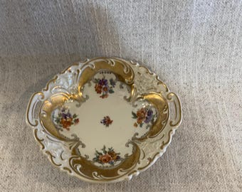 Handarbeit German Gilded Bowl with Gilding Inside and on Rim