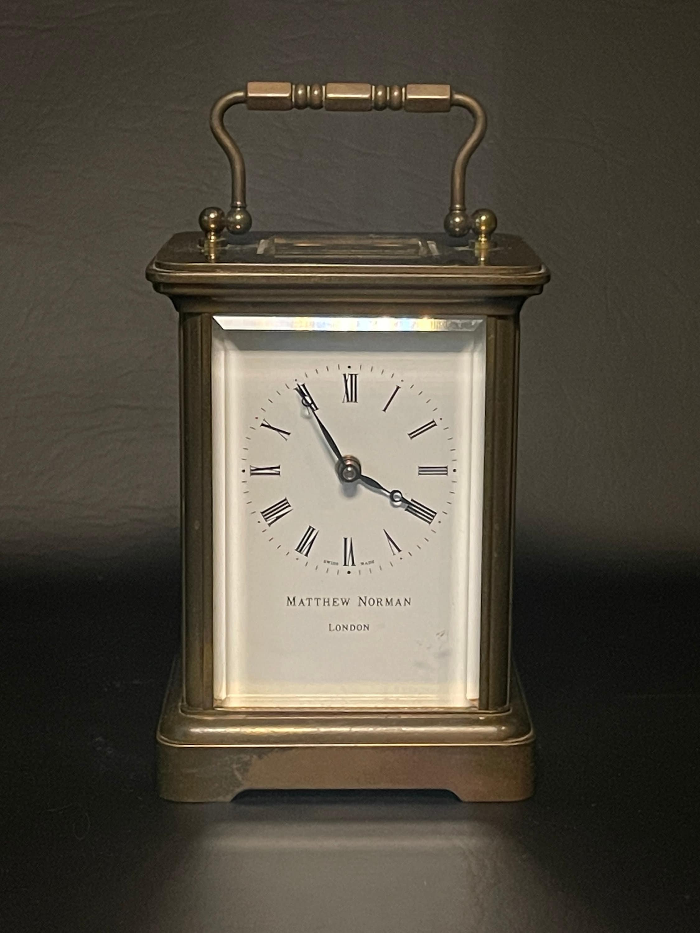 Vintage Matthew Norman Carriage Clock No 1754 - Brass Clock With