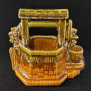 McCoy Wishing Well Planter with Chain - Vintage McCoy Planter - Collectible McCoy Planter Complete with Chain to Bucket - Vintage McCoy