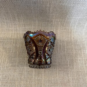 Imperial Belliare Pattern Ruby Carnival Glass Toothpick Holder